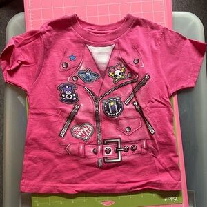 Kids Pink Graphic Tee with Fun Patches